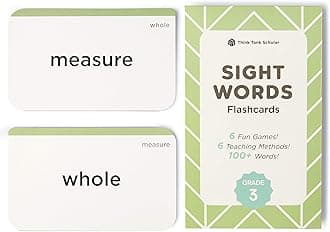 Think Tank Scholar 3rd Grade Sight Words Flash Cards (Third Grade) | 100+ Dolch & Fry Sight Words | 6 Games | 6 Teaching Methods