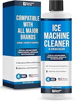 Essential Values Ice Machine Cleaner and Descaler 16 fl oz - Ice Maker Cleaner and Descaler - Compatible with All Major Brands (Scotsman, KitchenAid, Affresh, Opal, Manitowoc)