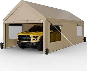 JAMFLY Carport, 10x20 ft Heavy Duty Carport