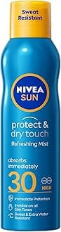 – NIVEA SUN Protect & Dry Touch Refreshing Sun Mist Spray SPF30 (200 ml), Water-Resistant Sun Spray, Immediate Protection Against UVA/UVB Rays, Sunburns, Premature Ageing