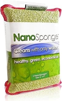Nano Sponge Cleaning Sponges. Supersized Everyday Heavy Duty Household Kitchen and Dish Sponge. 2 Pack. 6 x 4