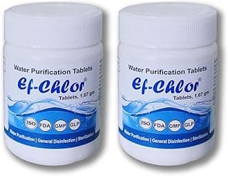 Overhead and Underground Water Tank Cleaning and Purification Tablets, Kills 99.99% Bacteria and Viruses from the water, 1 Tablet purifies 500 L water - Pack of 50 Tablets