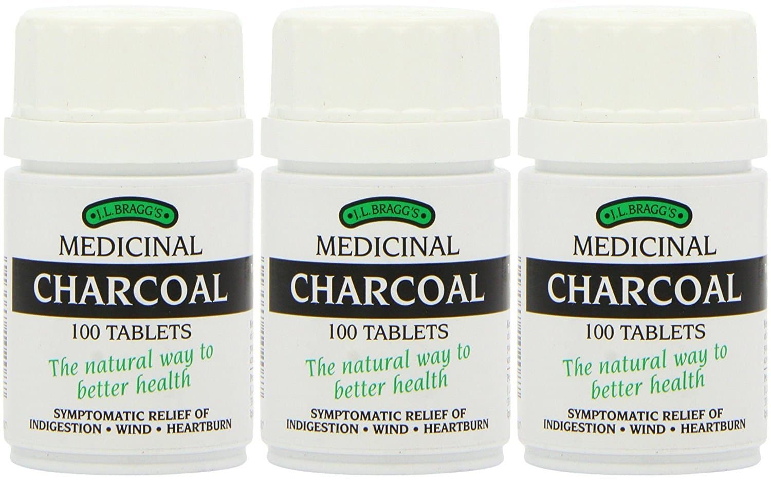 (3 PACK - Braggs Medicinal Charcoal Tablets | 100s | 3 PACK - SUPER SAVER - SAVE MONEY
