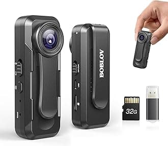 BOBLOVW1 1080P 32GB Body Camera, Wearable Camera Support 90 Minutes with Loop Recording, Easy to Use and Take for Traveling, Walking, Law Enforcement and Outdoors Activities