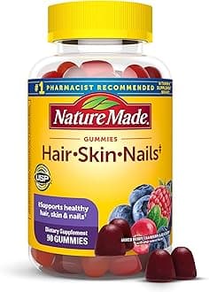 Nature Made Hair Skin and Nails with Biotin 2500 mcg, Dietary Supplement for Healthy Hair, Skin & Nails Support, 90 Gummies, 45 Day Supply