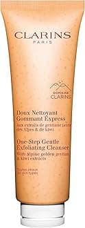 ​Clarins One-Step Gentle Exfoliating Cleanser 125ml | 3-in-1 Makeup Remover, Cleanser & Exfoliator with Kiwi & Organic Extracts | Suitable for All Skin Types