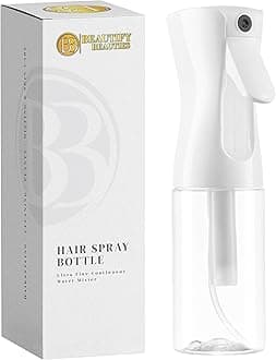 BeautifyBeauties Hair Spray Bottle – Ultra Fine Continuous Water Mister for Hairstyling, Cleaning, Plants, Misting & Skin Care (Clear, 6.8 Ounces)