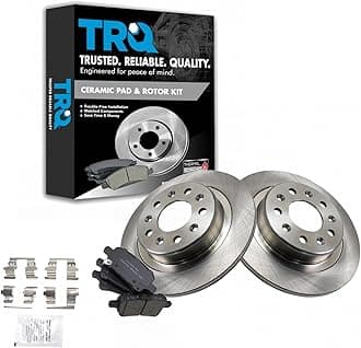 TRQ Rear Brake Pad & Rotor Kit Brake Pads Brake Rotor Ceramic Compatible with 2017-2019 Buick LaCrosse 2018-2019 Regal Sportback Regal TourX Chevrolet Equinox 2016-2019 Malibu GMC Terrain