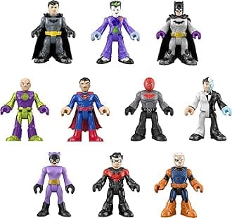 Imaginext DC Super Friends Batman Toys, Ultimate Hero Villain Match-Up, 10 Figures & 10 Accessories for Pretend Play Kids Ages 3+ Years​ (Amazon Exclusive)