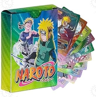 Anime Unique Card Desk Pack, Official Ccg Collectable Playing Foil Cards, Merchandise Gift, Pack Of 55 (Naruto Cards Rainbow)