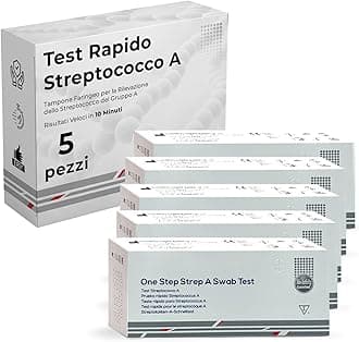 Strep Swab - 5 Pieces - Rapid Strep Test with Pharyngeal Swab Results in 10 Minutes - Strep Test for Group A Strep Test