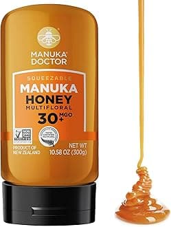 Manuka Doctor - MGO 30+ Squeezy Manuka Honey Multifloral, 100% Pure New Zealand Honey. Certified. Guaranteed. Raw. Non-GMO (10.58 oz)