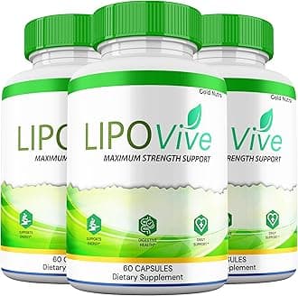 LipoVive Capsules, Maximum Strength Advanced Formula, Lipo Vive Pills Premium Supplement, All Natural Ingredients (3 Pack)