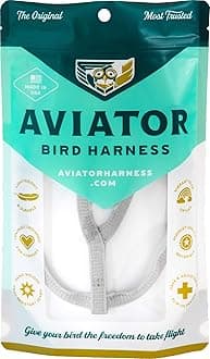 The AVIATOR Pet Bird Harness and Leash: X-Large Silver
