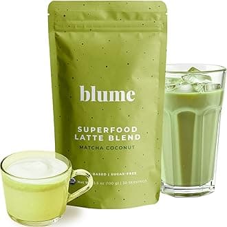 Blume Superfoods Latte - Matcha Powder with Coconut, Natural Caffeine, L-Theanine, All Day Energy & Focus, Sugar-Free, Moringa, Vegan, Organic Matcha Latte from Shizuoka Japan, Green Tea - 25 Servings