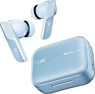 boAt Newly Launched Airdopes 800 TWS Earbuds with Dolby Audio, Adaptive EQ by Mimi, 40 hrs Playback, 4 Mics with AI-ENx™,Multipoint Connection,Hearables App Support(Interstellar Blue)