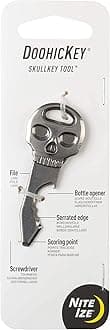 DoohicKey SkullKey Tool, Stainless Steel 5-in-1 Key Chain Multi Tool with Key Hole Attachment + Skull-Capped Design