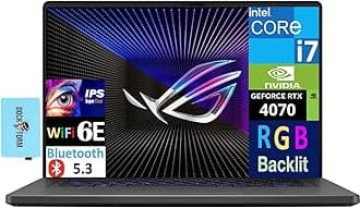 ASUS ROG Zephyrus G16 Gaming Laptop 16.0" 165Hz IPS WUXGA Display (Intel i7-13620H, GeForce RTX 4070 8GB, 16GB DDR4, 4TB PCIe SSD, RGB KB, Thunderbolt 4, WiFi 6E, Win 11 Pro) w/DKZ USB Port Expander