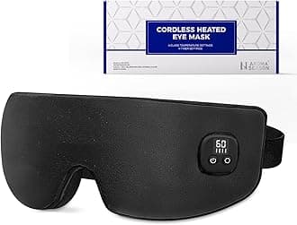 Aroma Season Silk Heated Eye Mask Cordless, 1500mAh Warm Eye Compress for Dry Eyes, Blepharitis, 4 Time Levels and 4 Temperature Settings, Washable (Black)