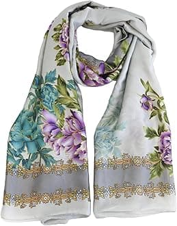 Silk Scarf for Women 70"x 35" Large Shawl, Mulberry Silk Feeling Neck Scarves for Ladies Head Wrapping Wedding Party