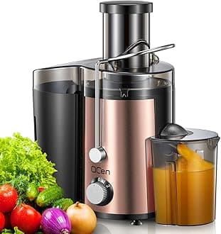 Juicer Machine, 800W Centrifugal Juicer Extractor with Wide Mouth 3” Feed Chute for Fruit Vegetable, Easy to Clean, Stainless Steel, BPA-free (Rose Gold)