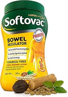 Softovac Isabgol Fiber Plus+ Natural Actives 250g | Psyllium Husk | Complete Relief from Constipation | Gentle on Stomach, Boosts Gut Health - Natural Bowel Regulator for Adults