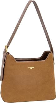David Jones Paris Women's Shoulder Bag – Bi-Material Imitation Leather – Medium Size – Adjustable Handle – City Chic Classic Elegant Work Courses
