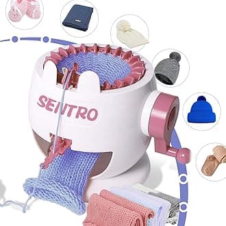 SENTRO Knitting Machine, 22 Needles Smart Knitting Round Loom, Knitting Board Rotating Double Knit Loom Machine for Kids