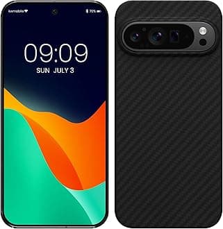 kalibri Aramid Fiber Case Compatible with Google Pixel 9 Pro - Case Super Slim Strong Protective Phone Cover - Black Matte