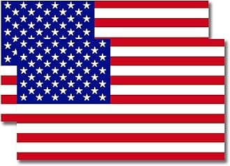 Magnet Me Up American Flag Magnet Decal, 7x12 inches, 2 Pack, Red White and Blue, Heavy Duty Automotive Magnet for Car Truck SUV