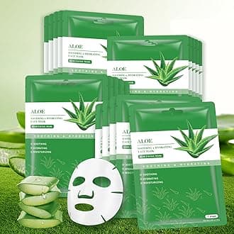 Face Masks Skincare Sheet Mask Aloe Vera Sheets Mask, Hydrating Face Masks Soothing Facial Mask for All SkinTypes Sun Care, Facial Masks for Women Skin Care Sheet Masks for Face Pack of 10