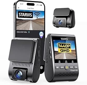 Dual Dash Cam, 2K 1440P 60fps+1080P 30fps Front and Rear Dash Camera with Wi-Fi GPS, Parking Mode, Emergency Recording, Super Capacitor, Motion Detection (A129 Plus Duo)