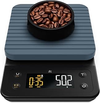 Coffee Scale with Timer – 0.1g Precision Digital Coffee & Espresso Scale for Pour-Over, Coffee Bean Weighing, Barista Brewing, Waterproof Cover, 3kg Capacity (Stone Blue)