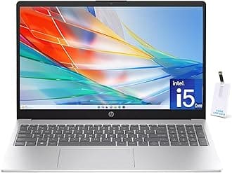 HP15.6" Laptop, 13th Gen Intel Core i5-1355U Processor, 32GB RAM, 1TB SSD, FHD Anti-Glare Display, Webcam, Numeric Keypad, Wi-Fi, Bluetooth, HDMI, Windows 11 Home, Alpacatec 32GB USB Card, Silver