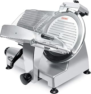 KWS Commercial 420W Electric Meat Slicer 12" Frozen Meat Deli Slicer Restaurant and Home Use [ETL, NSF Certified] (Stainless Steel Blade, 12-Inch Blade)