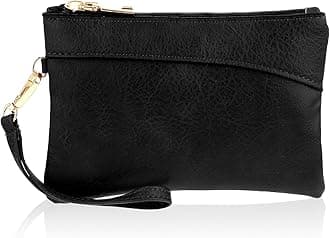 Wristlet Clutch Purses for Women Leather Wristlet Wallet Clutch Purses Evening Handbags Envelope Purse For Women Ladies Gifts (Black)