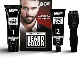 Beard Color For Men - Natural Black, 60ml | Long Lasting | No Ammonia | Easy to apply, No Stain Beard Hair Colour for men | Skin Friendly Hair dye