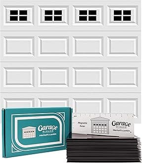 Magnetic Garage Door Windows | Now 2X Stronger | Decorative Black Window Decals for One Car Garage | Magnets Hardware Set | Faux Windows Kit | Perfect Decoration & Easy Installation Home Upgrade