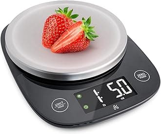 Greater GoodsPremium Baking Scale, Ultra Accurate, Digital Kitchen Scale, Prep Baked Goods, Weigh Food and Coffee or Use for Meal Prep, Four Units of Measurement, Designed in St. Louis (Blk, No Bowl)