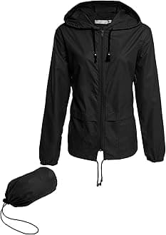 Avoogue Raincoat Women Lightweight Waterproof Rain Jackets Packable Outdoor Hooded Windbreaker