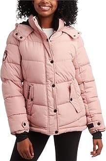 CANADA WEATHER GEAR Women's Winter Coat - Quilted Heavyweight Puffer Parka Coat - Plus Sized Jacket for Women (S-3X), Size Medium, Dusty Rose