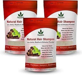 Havintha Natural Hair Shampoo with Amla, Reetha and Shikakai Powder - 227 grams. (pack of 3)