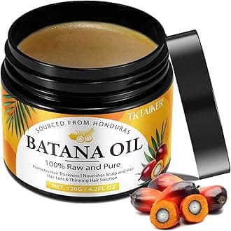 Raw Batana Oil for Hair Growth, 100% Pure, Dr. Sebi Batana Oil from Honduras, Organic, Unrefined, Prevents Hair Loss, Hair Care, Enhances Hair Thickness in Men & Women 4.2 oz