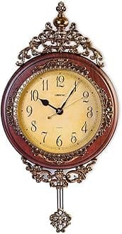 29.5Inch Wall Clock,Elegant, Traditional,Wall Clock Fancy Ethnic Luxury Handmade Decoration, Swinging Pendulum for New Room Or Office,D
