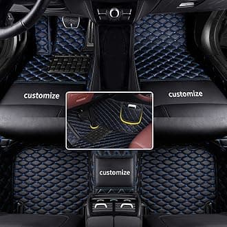 car Floor Mats fit for Toyota Tundra 1999-2025 Custom Style Luxury Leather All Weather Protection Floor Liners Black-Blue-Color