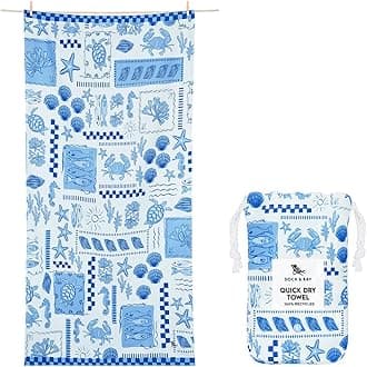 – Dock & Bay Beach Towel - Quick Dry, Sand Free - Compact, Lightweight - 100% Recycled - Includes Bag - Grecian Shores, Extra Large (200x90cm, 78x35)