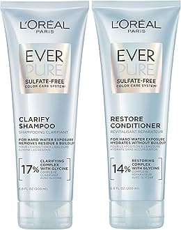 Clarify and Restore Sulfate Free Shampoo and Conditioner Set with Antioxidants for Hard Water Exposure and Styling Build-up, EverPure, 1 Hair Care Kit