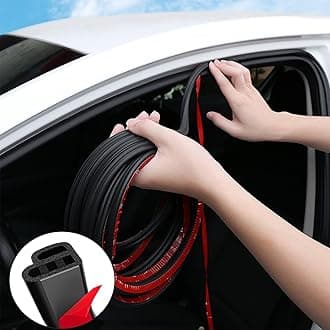 DOTAATDW Car Door Seal Strip 32.8Ft Automotive Weather Stripping Double Layer L Shape Universal Self Adhesive Auto Door Soundproofing Weatherstrip for Car Door Tailgate (10M/32.8Ft)