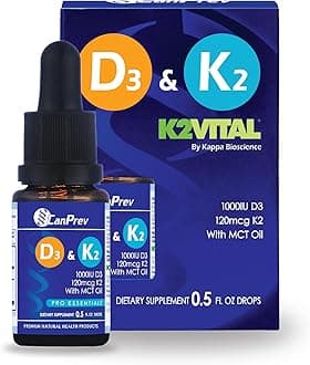 D3 & K2 Drops - MCT Oil Base, 15ml Liquid Vitamin Supplement, 450 Drops with 250IU D3 & 30mcg MK-7 K2, Supports Strong Bones & Teeth, Easy-to-Take Formula, Free from Gluten, Dairy, Soy & Sugar