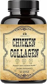 Chicken Collagen Capsules – Collagen Supplement for Joint, Skin & Bone Support – Hydrolyzed Collagen Peptides from Chicken Bone Broth – Non-GMO, Anti-Aging – 120 Capsules